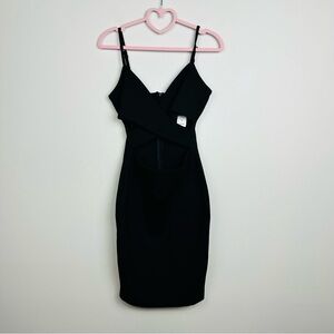 Rosebullet NWT Black Front Cut out Mini Fitted Dress Size 6